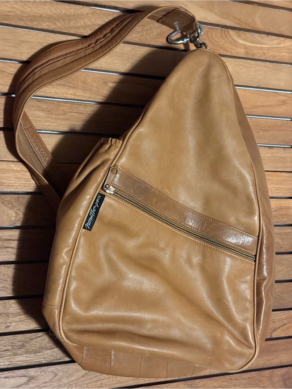 Norm Thompson Brown Soft Leather Sling Shoulder Bag/backpack